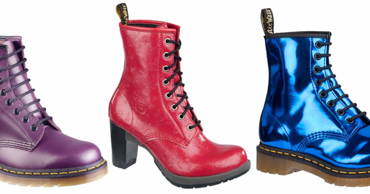 bright red dr martens