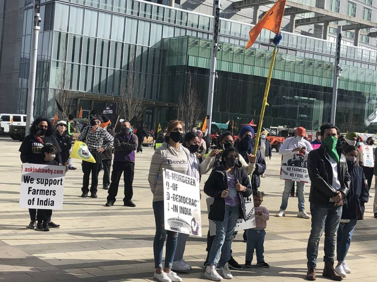 Physically distanced protests like this have become a common sight in Canada.