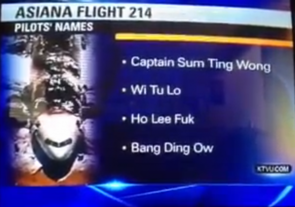 Ho Lee Fuk: Fox-affiliated TV station makes a major blooper after Asiana  Flight 214 crashes in San Francisco | Georgia Straight Vancouver's News &  Entertainment Weekly