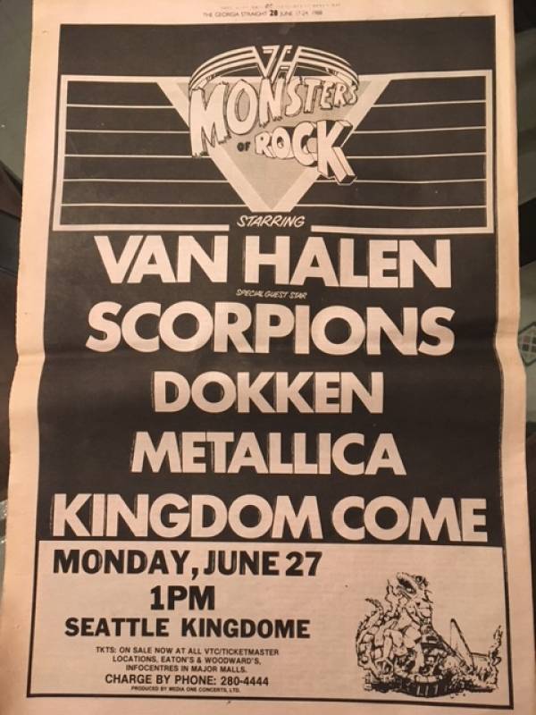 van halen monsters of rock tour 1988