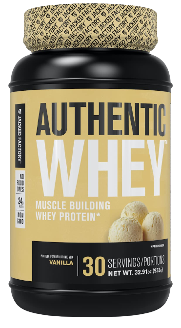 Jacked Factory Authentic Whey Muscle Building Whey Protein Powder - Vanilla