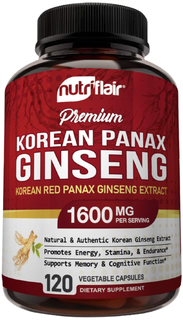 NutriFlair 韩国红参 1600 毫克，120 粒素食胶囊