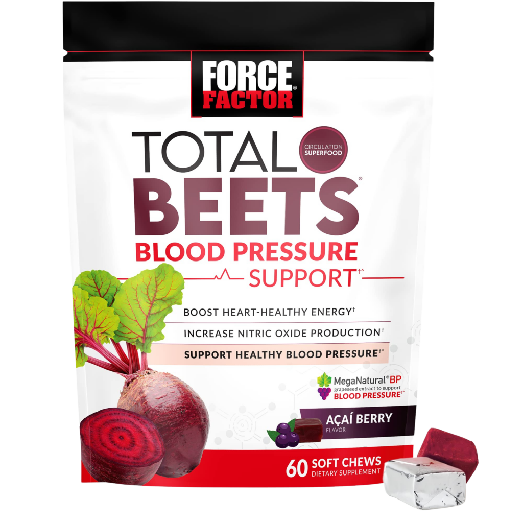 Force Factor Total Beets Blood Pressure Support Supplements with Beet Powder