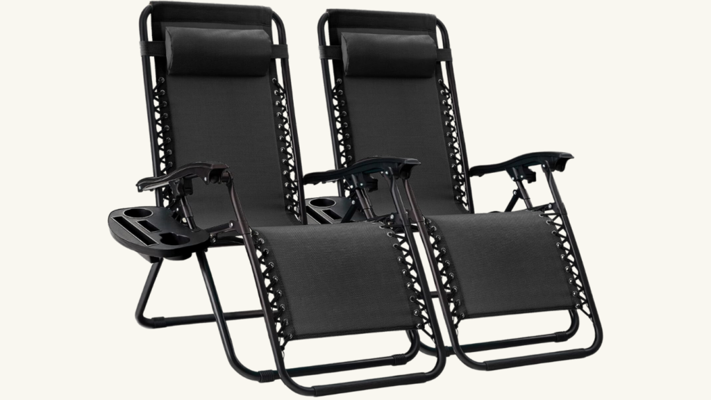 1. Best Choice Products Adjustable Zero Gravity Lounge Chair Set