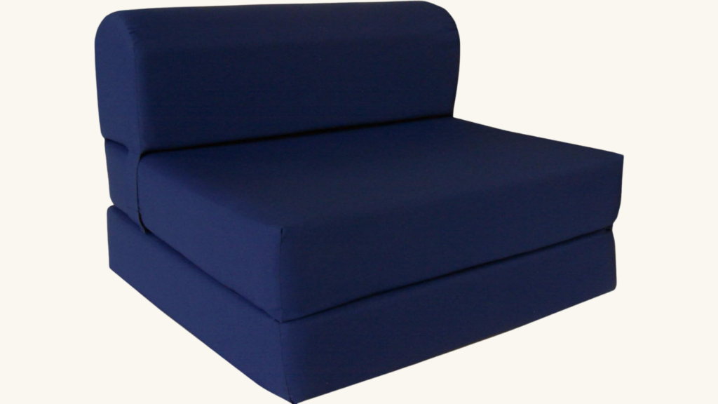 1. D & D Futon Furniture Twin Size Navy Sleeper Chair