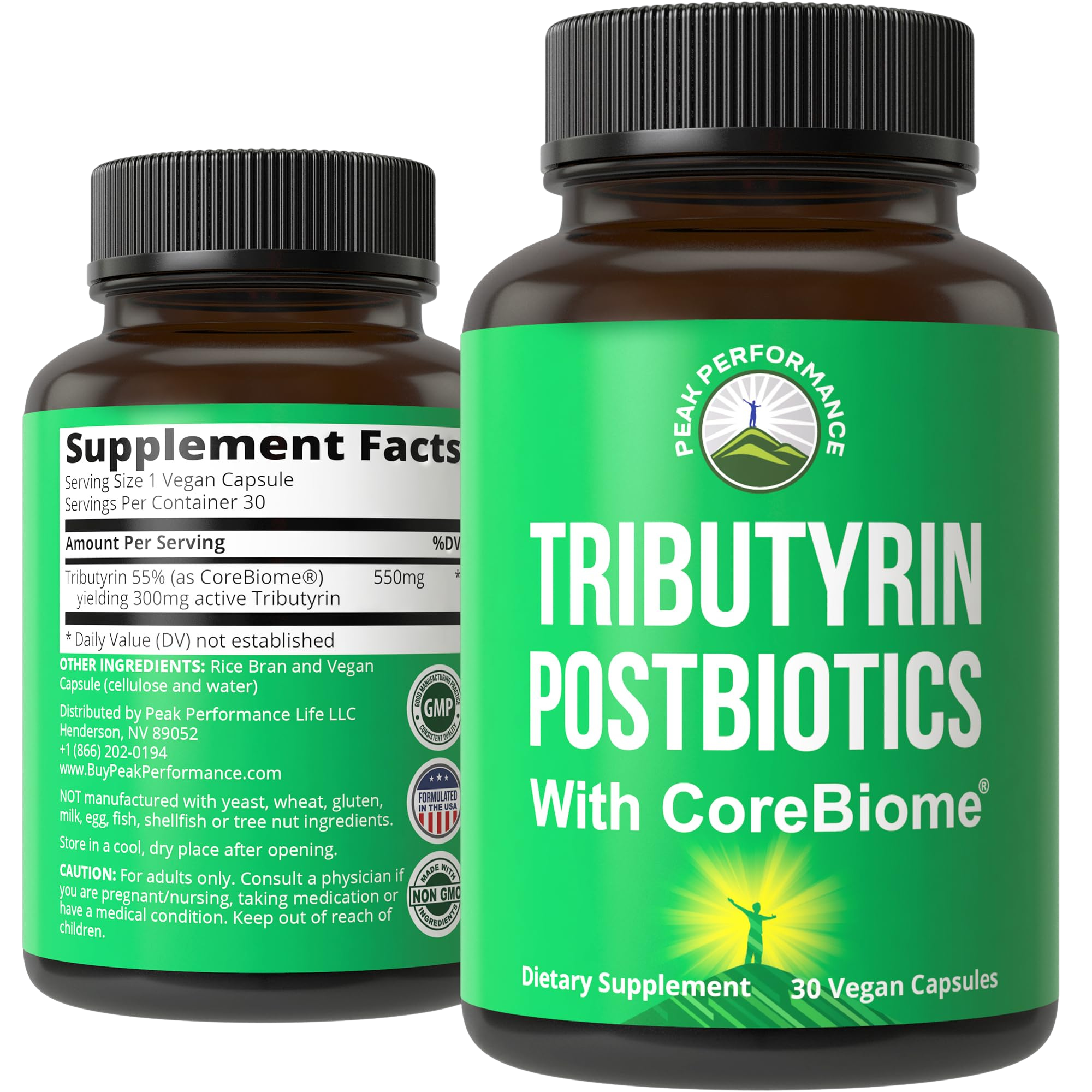 Peak Performance CoreBiome Tributyrin Postbiotic Supplement