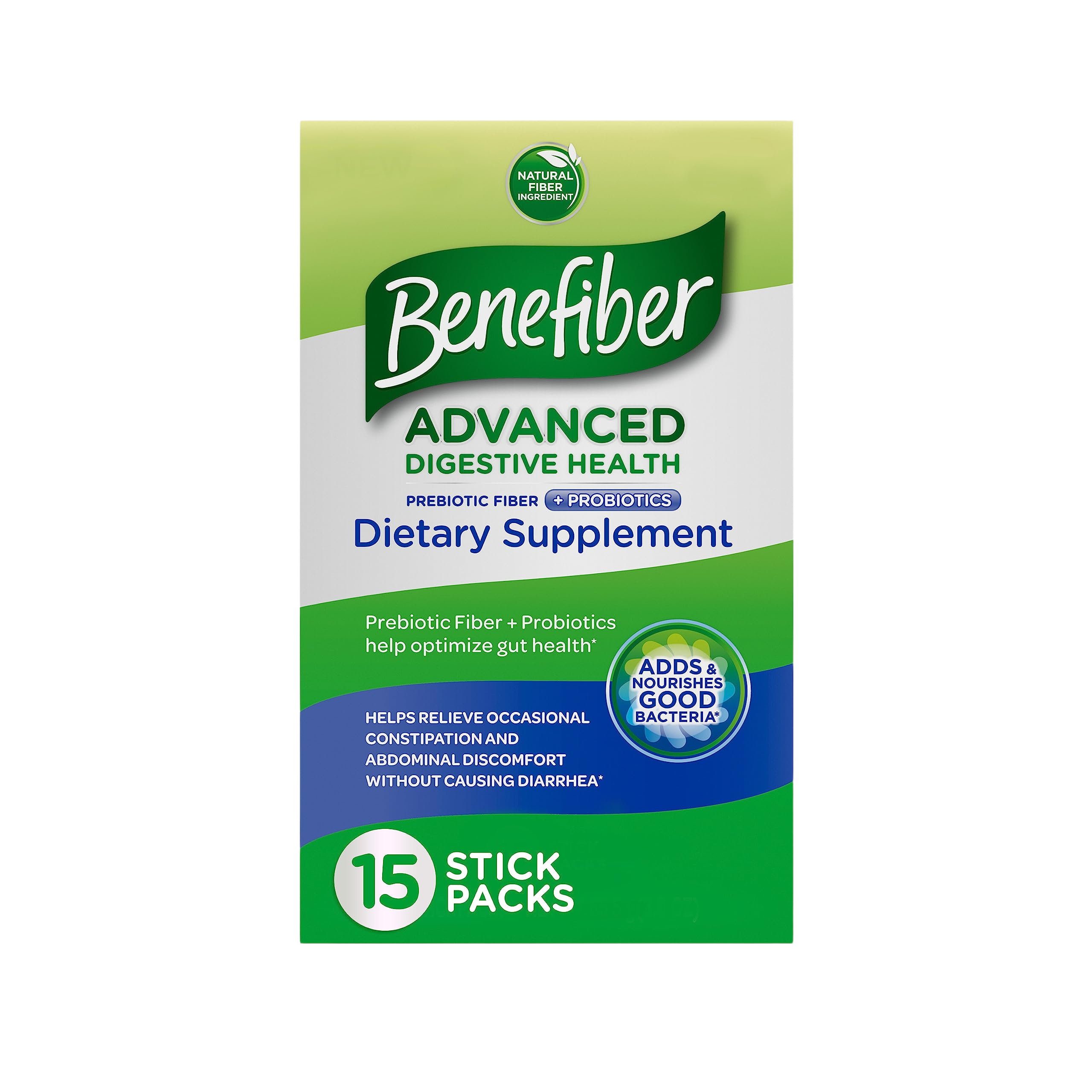 Benefiber Advanced Digestive Health Prebiotic Fiber Supplement Powder with Probiotics