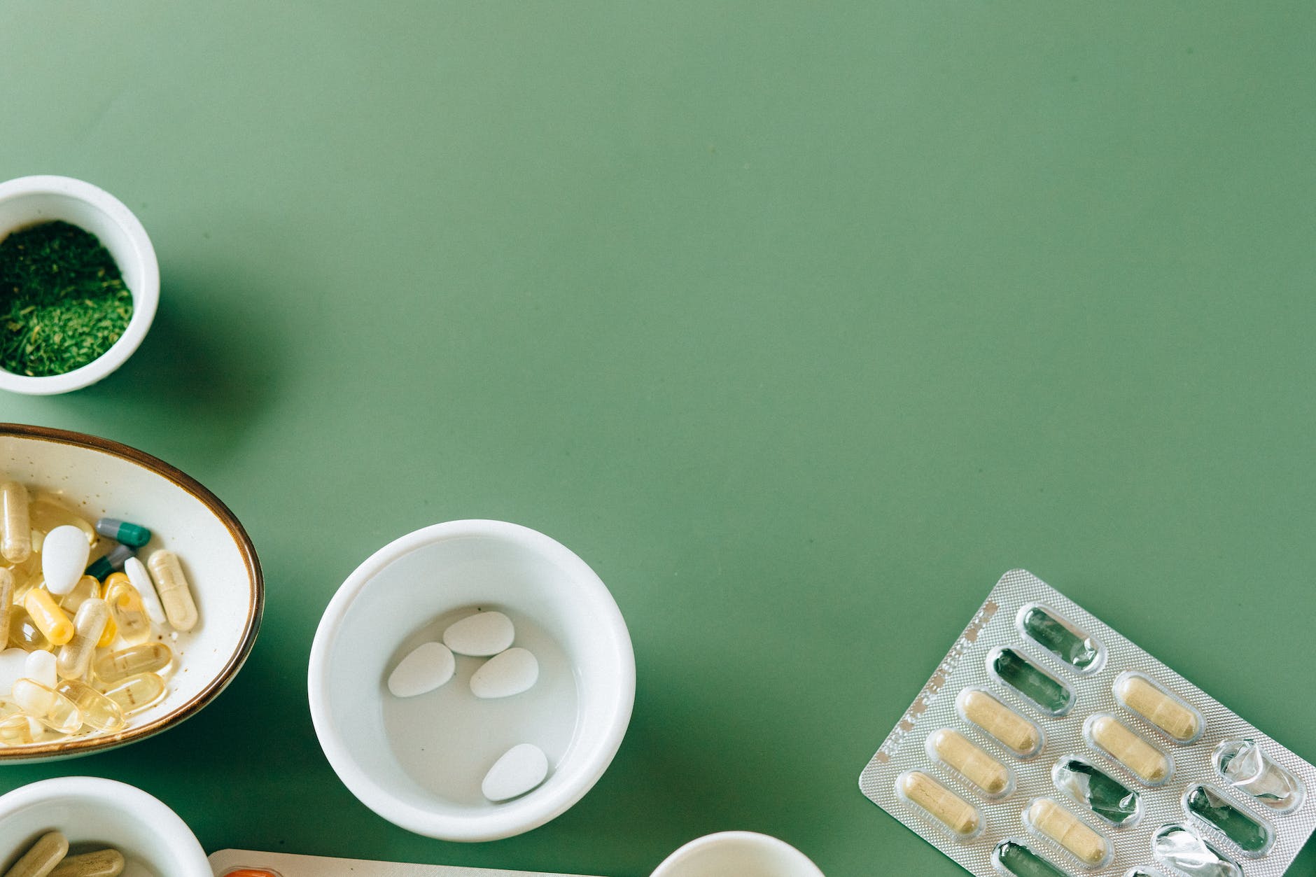 flat lay photo of alternative medicines