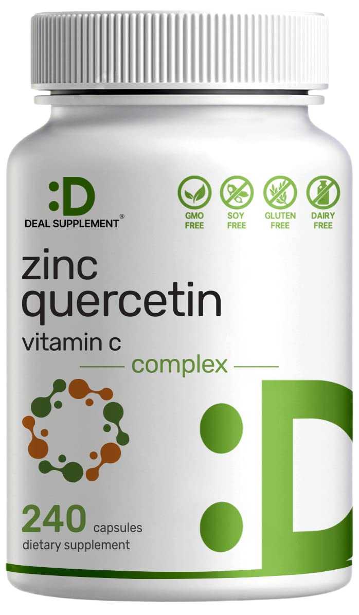 Eagleshine Vitamins Zinc + Quercetin 500mg with Vitamin C, 240 Capsules