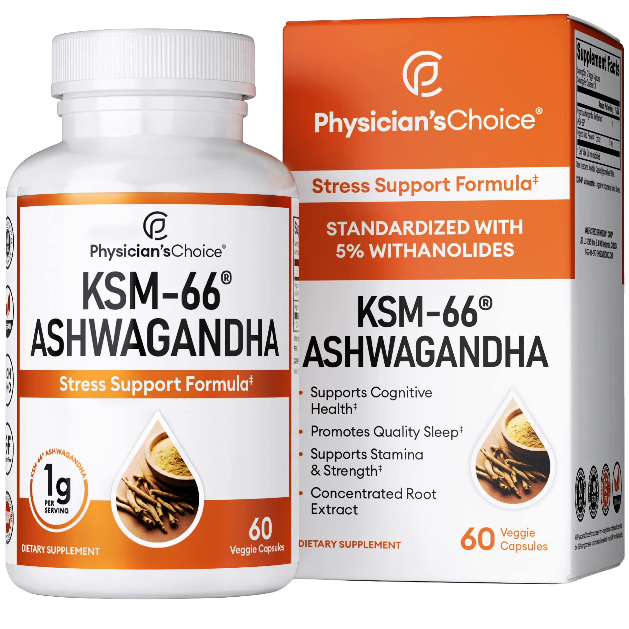 Physician's CHOICE KSM-66 Ashwagandha Root Powder Extract